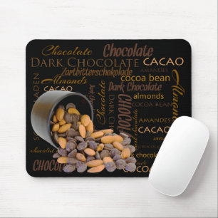 Chocolate Bits and Almonds Close Up Photograph Mouse Pad