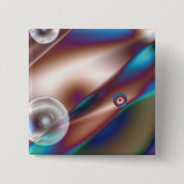 Chocolate Blue 2 Inch Square Button (Front)