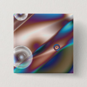 Chocolate Blue 2 Inch Square Button