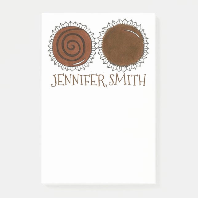 Chocolate Bon Bon Candy Chocoholic Post Its Post-it Notes (Front)