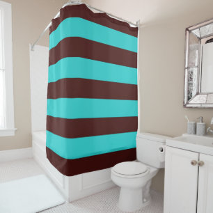 Chocolate Brown and Aqua Stripes
