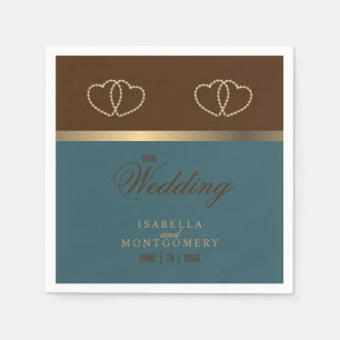 Chocolate Brown and Dark Teal Napkin