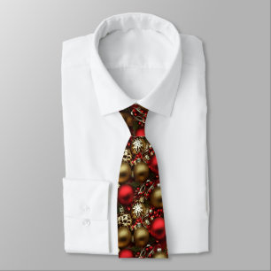 Chocolate Brown and Ruby Red Christmas Ornaments  Tie