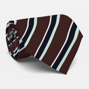 Chocolate Brown and Turquoise Striped Tie