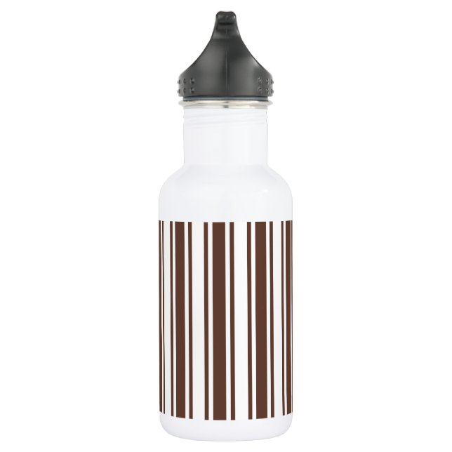 Chocolate brown and white candy stripes 532 ml water bottle (Right)