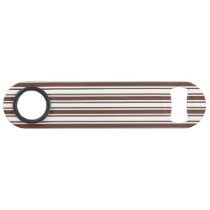 Chocolate brown and white candy stripes bar key
