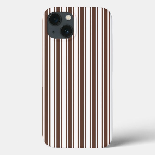 Chocolate brown and white candy stripes Case-Mate  Case-Mate iPhone Case (Back)