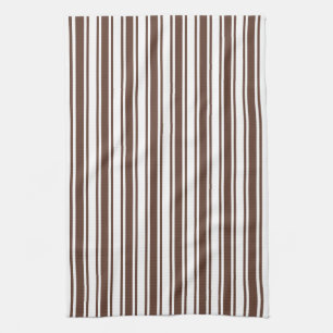 Chocolate brown and white candy stripes kitchen towel