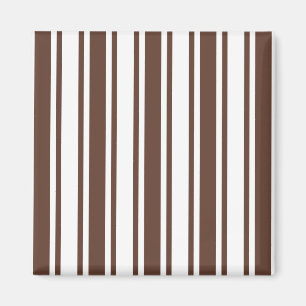 Chocolate brown and white candy stripes magnet