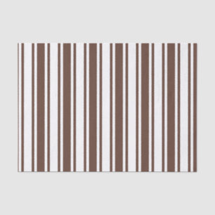 Chocolate brown and white candy stripes tissue paper