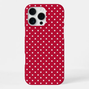 Chocolate Brown and White Polka Dot Pattern iPhone 16 Pro Max Case