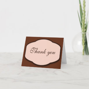 Chocolate Brown & Beige Thank You Note Cards