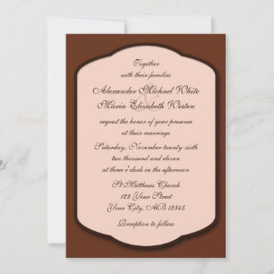 Chocolate Brown & Beige Wedding Invitations