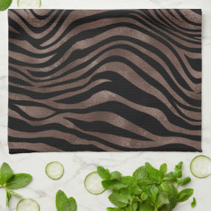 Chocolate Brown Black Zebra Print      Kitchen Towel