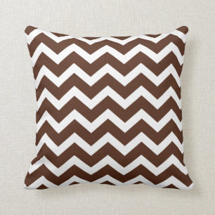 Chocolate Brown Chevron Stripe Pillow