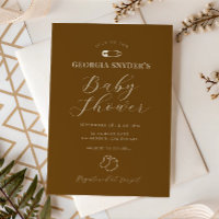 Chocolate Brown Chic Baby Shower Invitation
