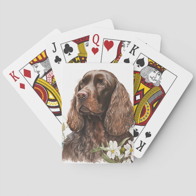 Chocolate Brown Cocker Spaniel Playing Cards (Back)