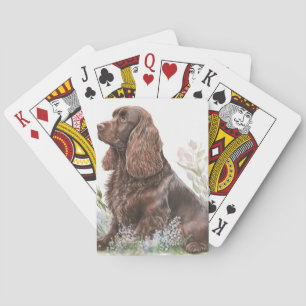 Chocolate Brown Cocker Spaniel Playing Cards
