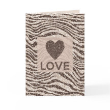 Chocolate Brown Cream Blush Zebra Glitter Love  