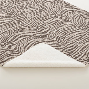 Chocolate Brown Cream Blush Zebra Glitter          Sherpa Blanket