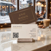 Chocolate Brown & Cream French Bakery QR Code