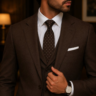 Chocolate Brown Cream Quiet Luxury Old Money Tie