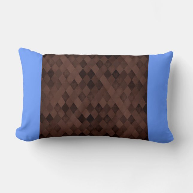 Chocolate Brown Diamonds Lumbar Pillow (Front)