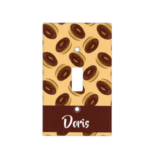 Chocolate brown doughnuts pattern light switch cover