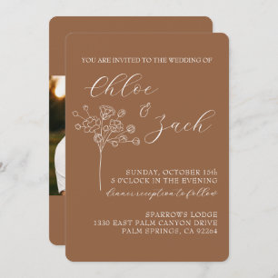Chocolate Brown Fall Wedding Invitation