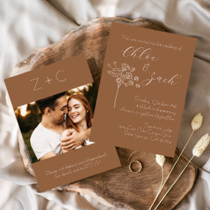 Chocolate Brown Fall Wedding Invitation