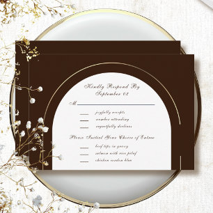 Chocolate Brown Gold Frame Menu Selection RSVP 