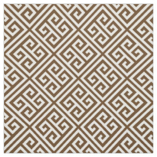 Chocolate Brown Greek Key Fabric