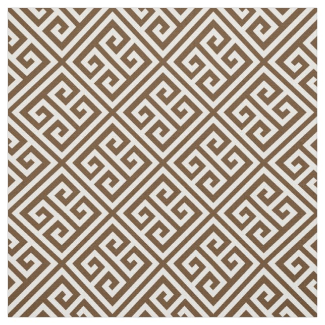 Chocolate Brown Greek Key Fabric (Swatch)