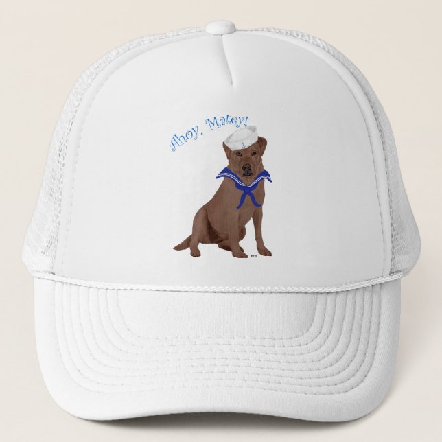 Chocolate Brown Labrador Retriever Trucker Hat (Front)