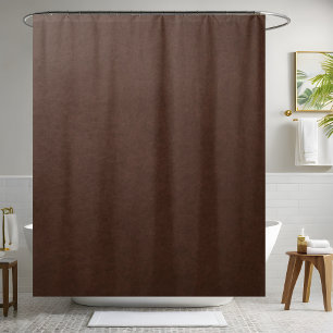 Chocolate Brown Leather Shower Curtain