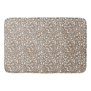 Chocolate Brown Leopard Print Bath Mat