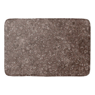 Chocolate Brown Leopard Print Glitter              Bath Mat