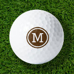 Chocolate Brown Monogram Personalized Golf Balls<br><div class="desc">Tee off in style with our custom golf balls, personalized with a bold minimalist monogram initial in a modern circle frame. Choose from a wide selection of colours to create a design that’s uniquely yours. Perfect for gifting, these golf balls make a thoughtful and practical present for Christmas, Father’s Day,...</div>