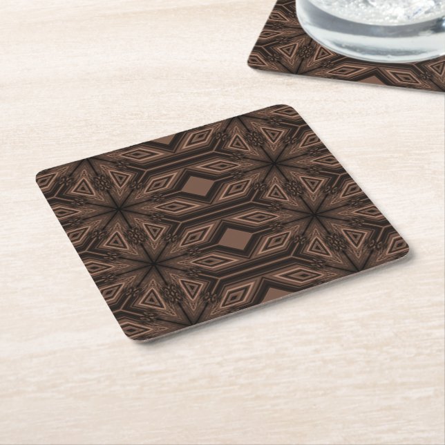 Chocolate Brown Mosaic Coasters Set of 6 (Angled)