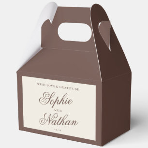 Chocolate Brown Old Money Wedding Favour Box