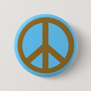 Chocolate Brown Peace Symbol Products 2 Inch Round Button