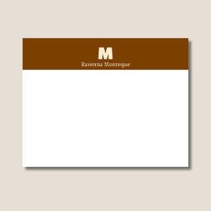 Chocolate Brown Personalized Name Letter Monogram  Card