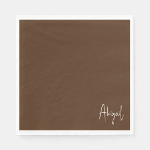 Chocolate Brown  Personalized Shower  Napkin