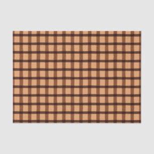 Chocolate Brown Plaid Pattern Tissue Paper