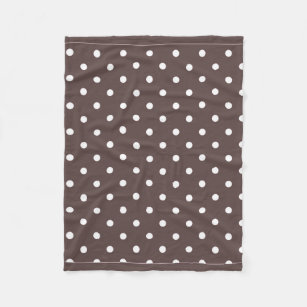 Chocolate Brown Polka Dot Fleece Blanket