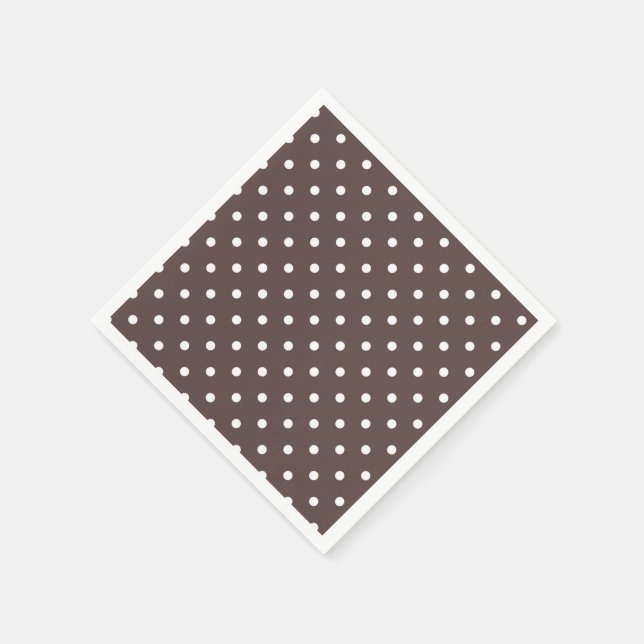 Chocolate Brown Polka Dot Napkins (Corner)