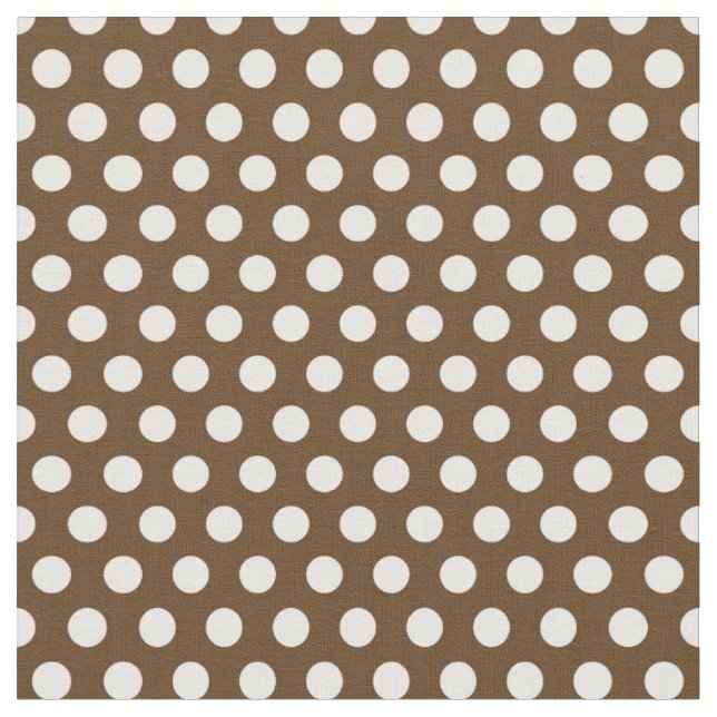 Chocolate Brown Polka Dots Fabric (Close Up)