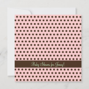 Chocolate Brown Polkadot Pattern Invitation