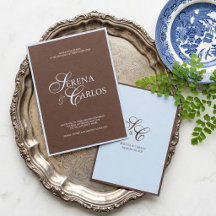 Chocolate Brown Powder Blue Modern Wedding
