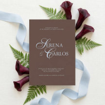 Chocolate Brown Powder Blue Modern Wedding